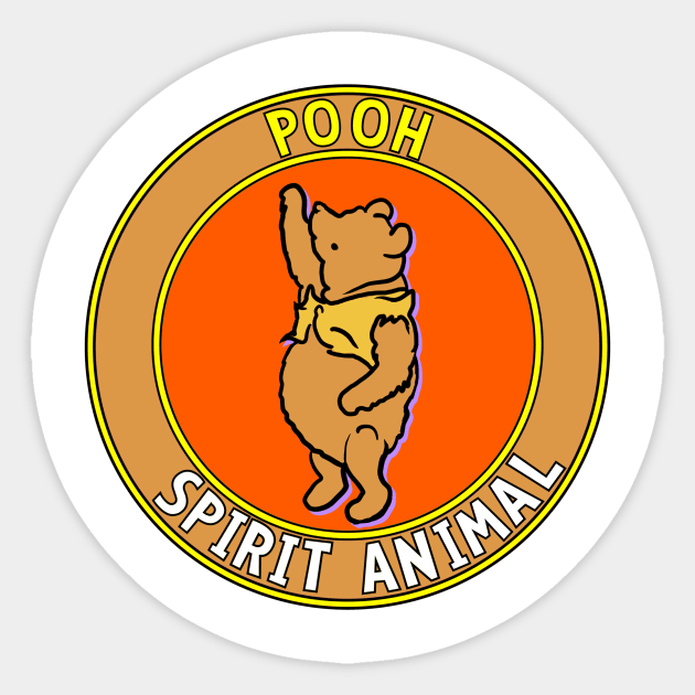 Pooh: Spirit Animal Sticker by Retro-Matic